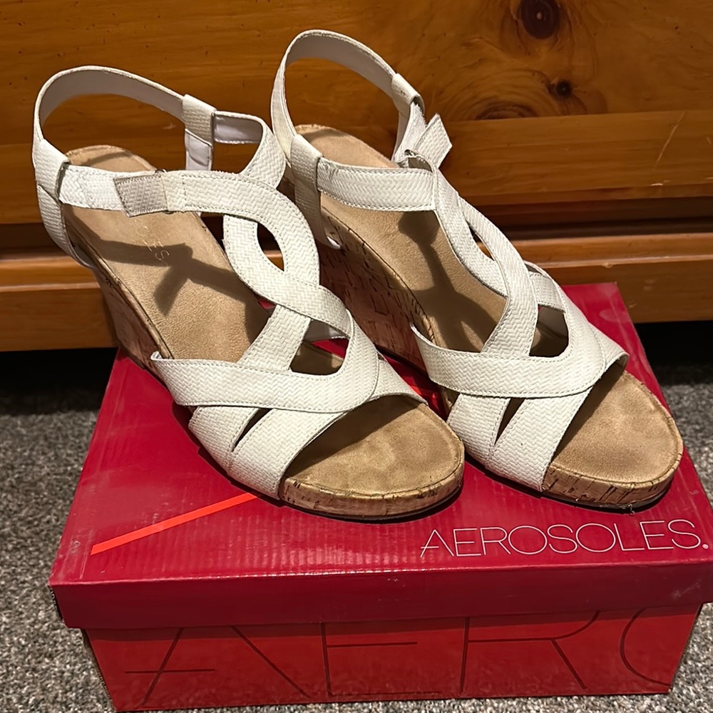 Aerosoles White Strappy Sandals